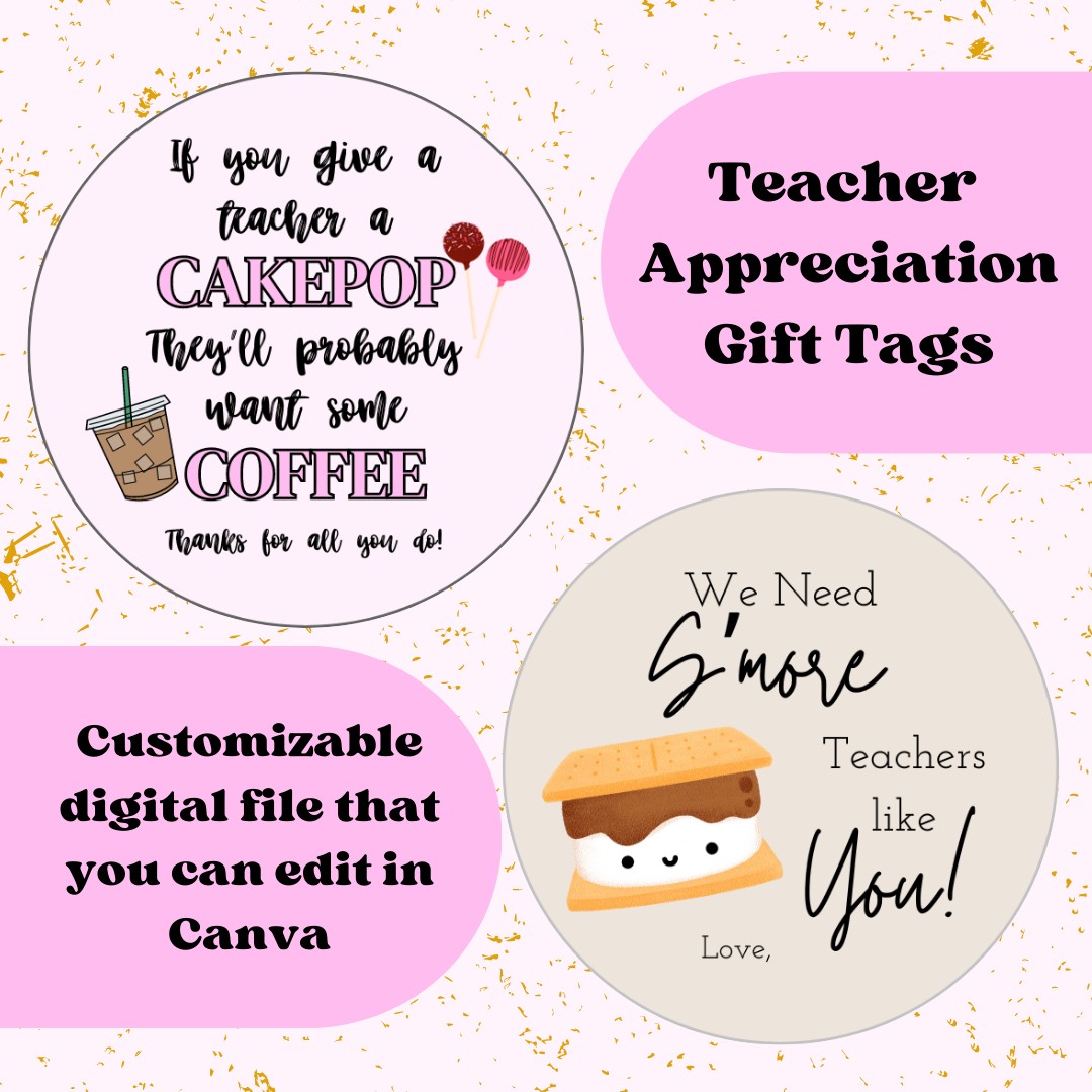 Teacher Appreciation Gift Tags, image size:1080x1080